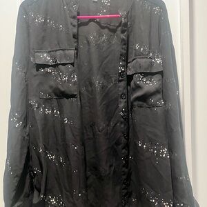 NY Collection Black Sequin Suit Jacket